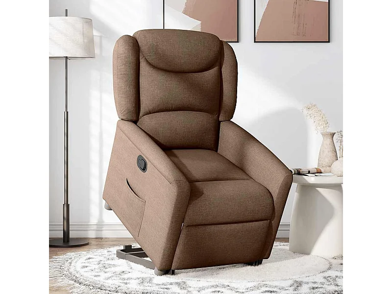 Fauteuil inclinable-Chaise de relax-Fauteuil TV Marron Tissu SHL4844