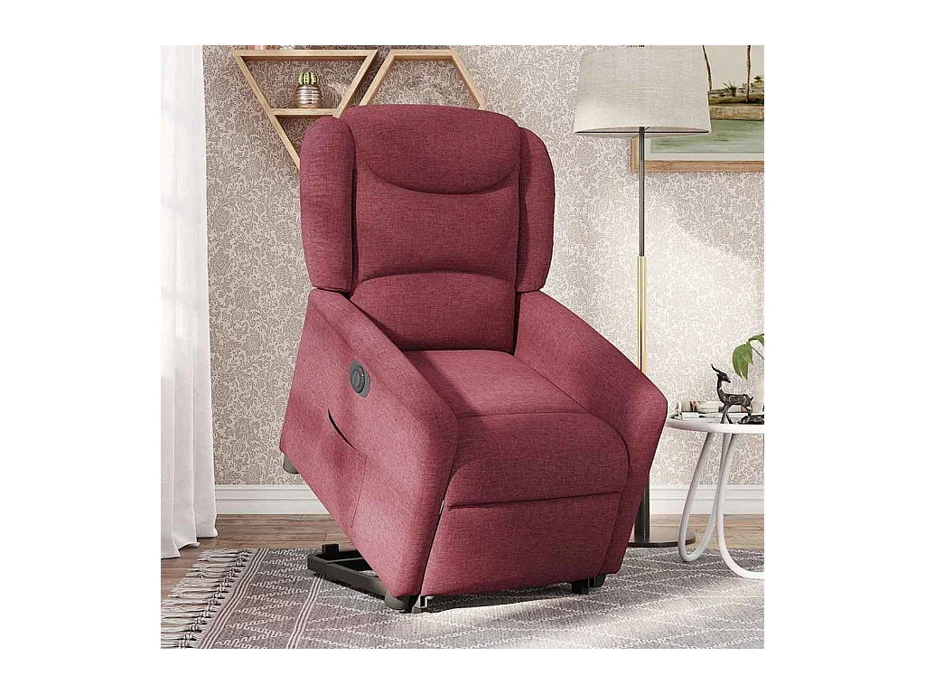 Fauteuil inclinable électrique-Chaise de relax-Fauteuil TV rouge bordeaux tissu SHL4747