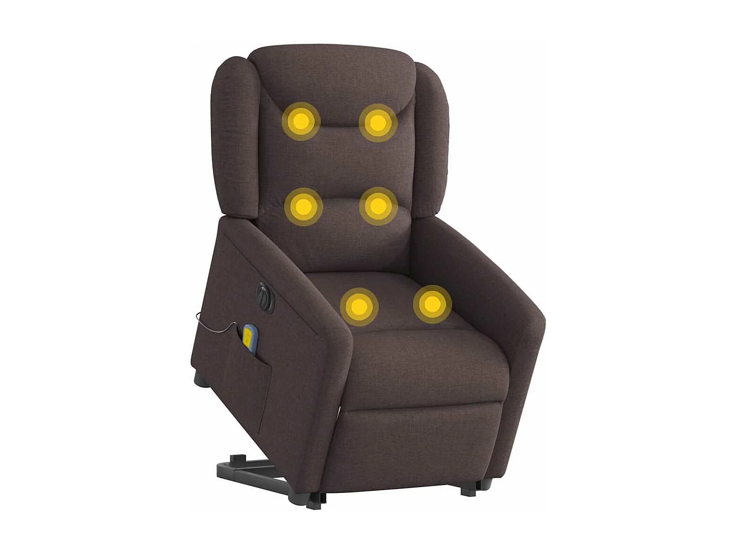 Fauteuil inclinable électrique-Chaise de relax-Fauteuil de Massage Marron foncé Tissu SHL3633