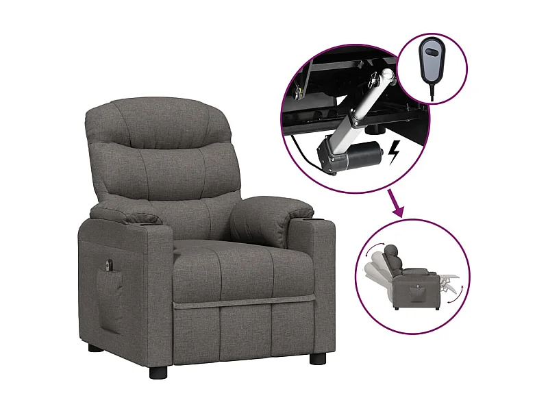 Sillón de relax | Silla | Sillón reclinable eléctrico de tela gris oscuro SHL2155