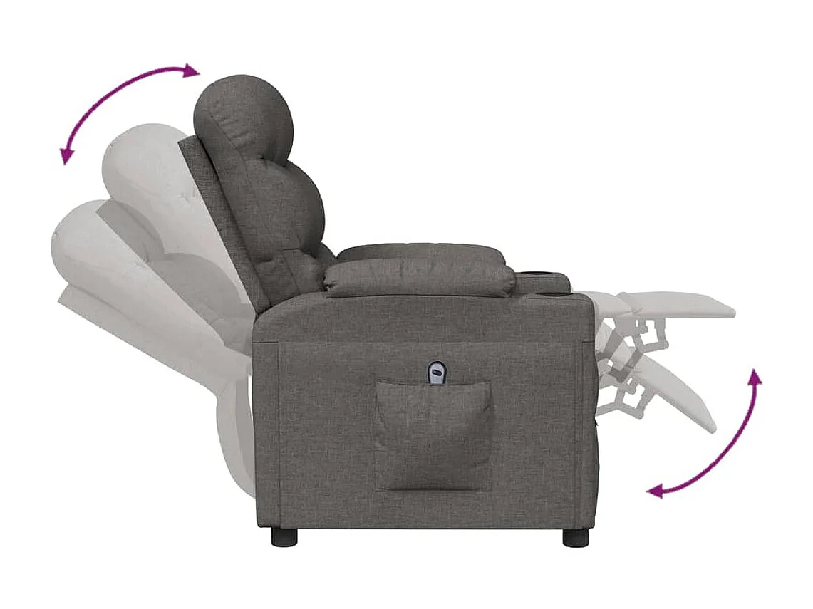 Relaxsessel Elektrisch | Lounge Sessel indoor Dunkelgrau Stoff SHL62862