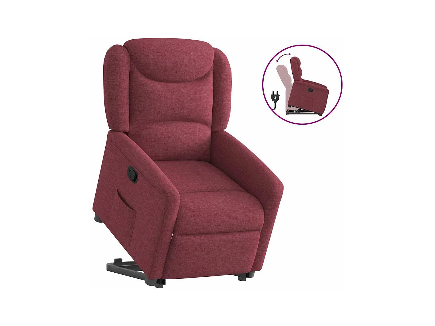 Sillón de relax | Silla | Sillón reclinable elevable tela rojo tinto SHL4659