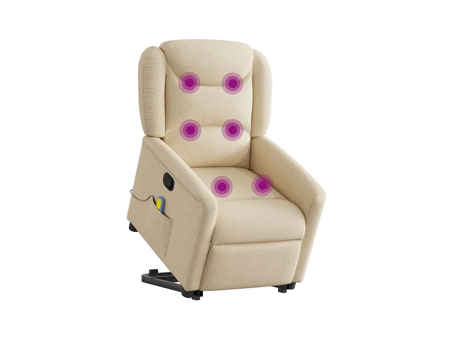 Silla de masaje reclinable de pie de tela color crema SHL9756