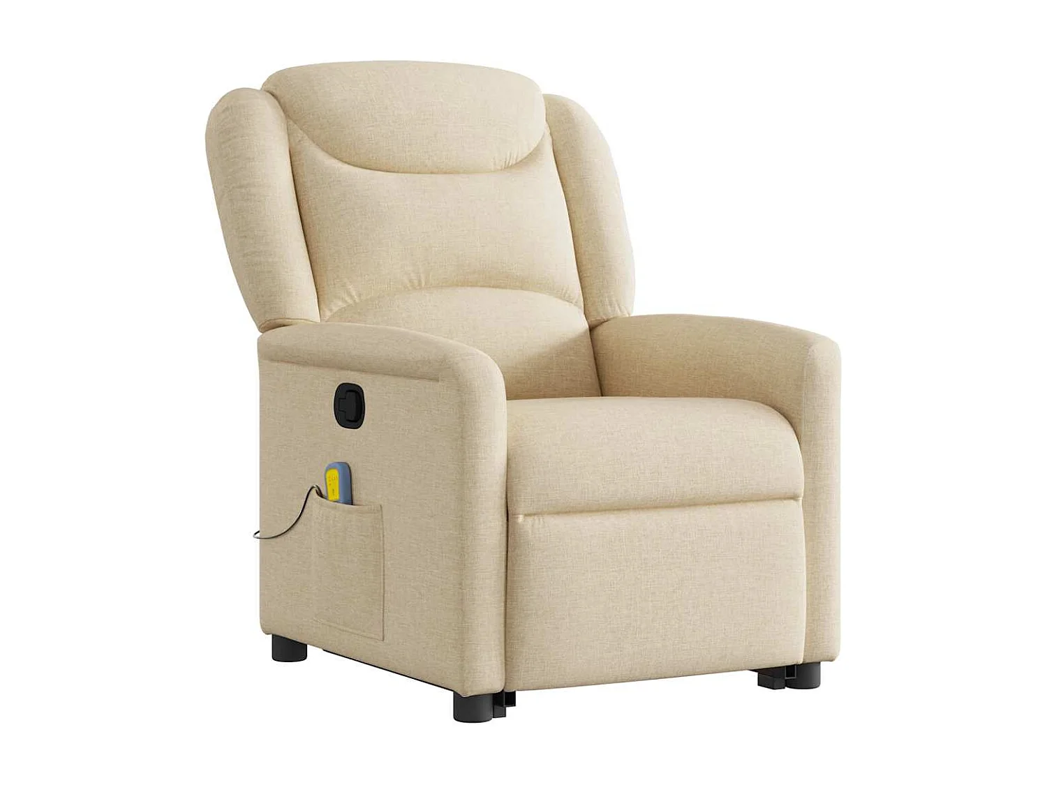 Fauteuil inclinable-Chaise de relax-Fauteuil de Massage Crème Tissu SHL2150