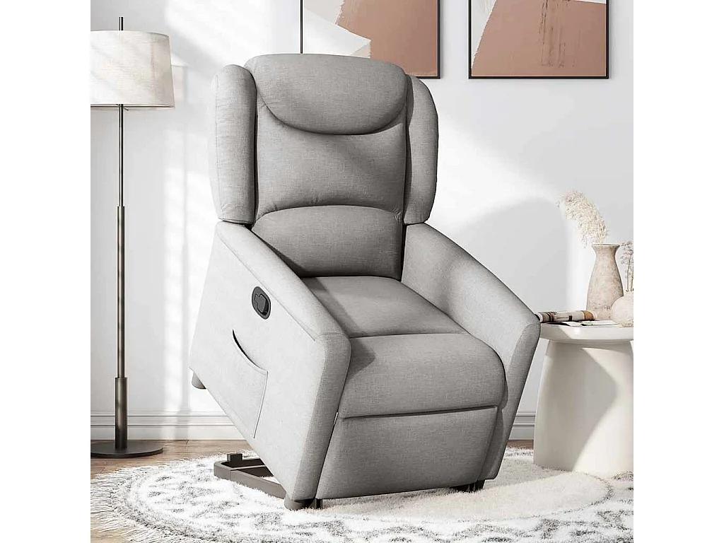 Fauteuil inclinable-Chaise de relax-Fauteuil TV gris nuage tissu SHL4752