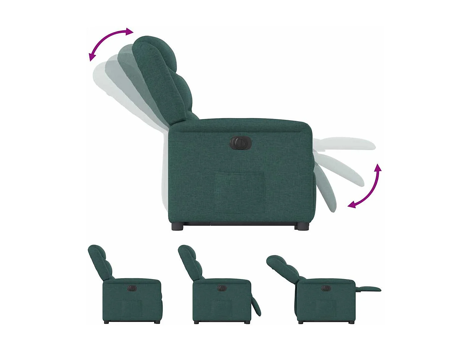 Fauteuil inclinable électrique-Chaise de relax-Fauteuil TV vert foncé tissu SHL1104