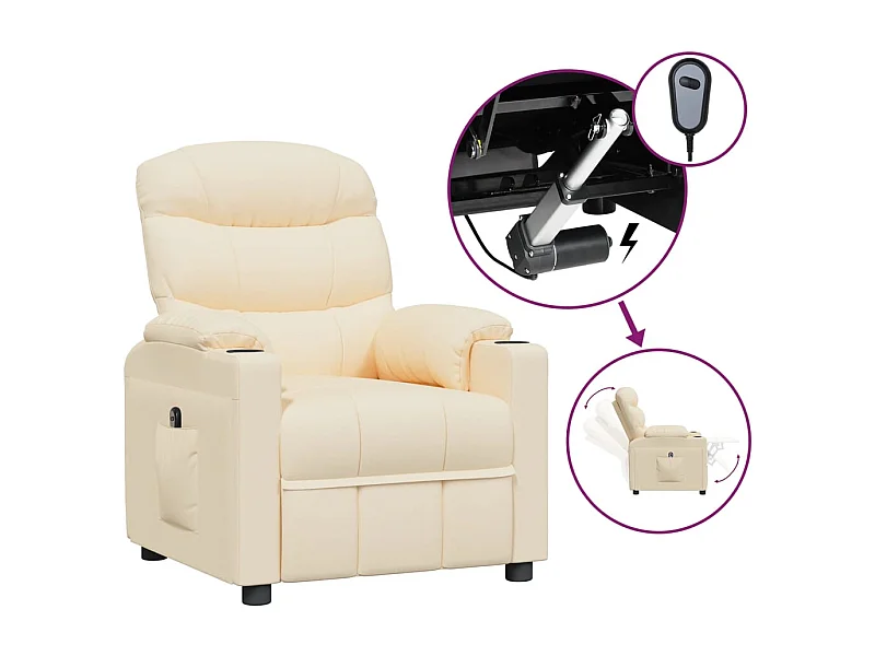 Sillón de relax | Silla | Sillón reclinable eléctrico de tela crema SHL6124