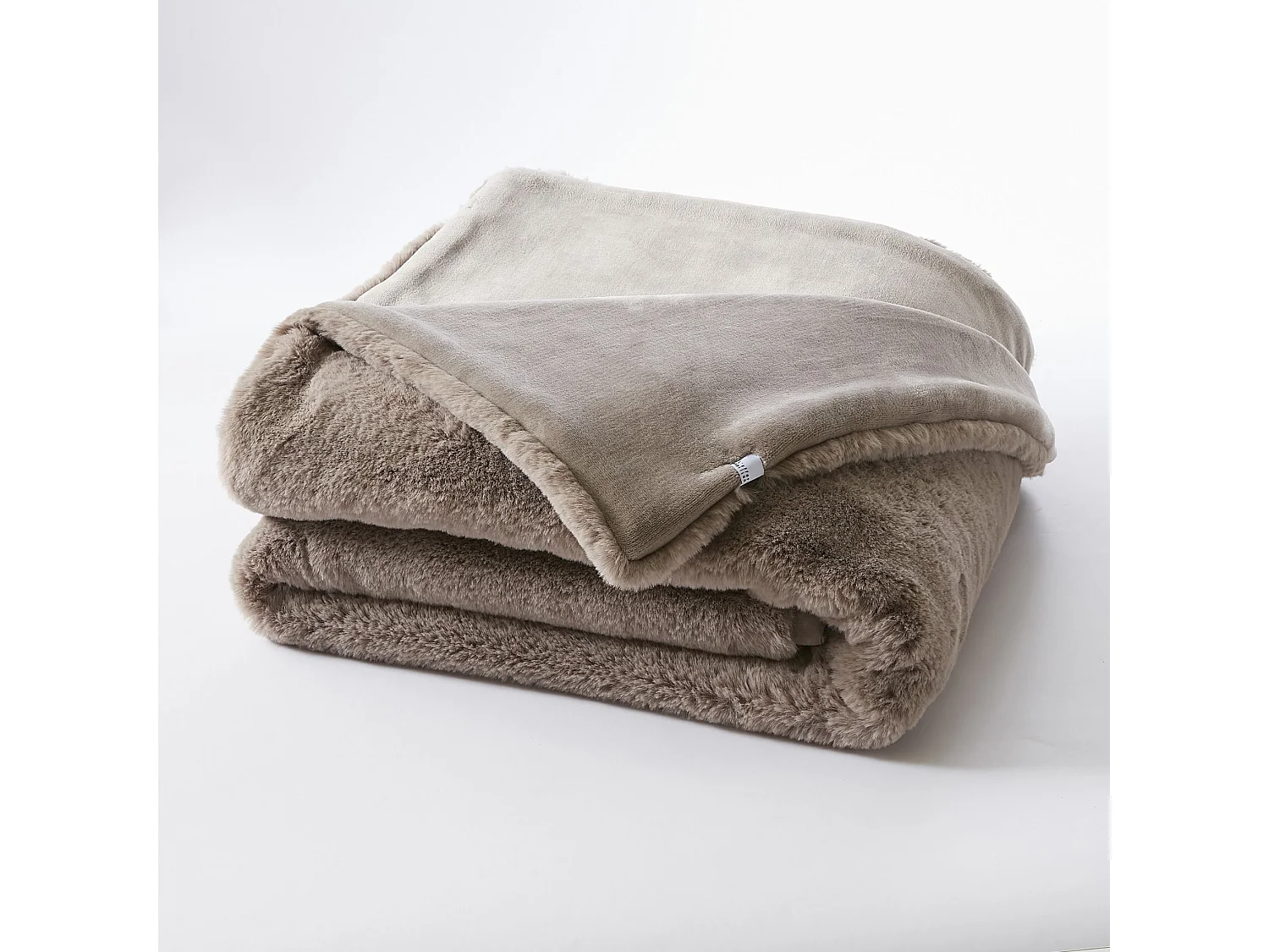 Plaid fourrure chaud taupe 140x200 Odin