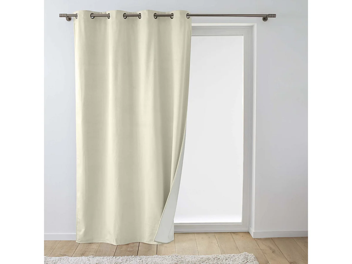Rideau Isolant Velours "Polarchic" 140x260cm Naturel