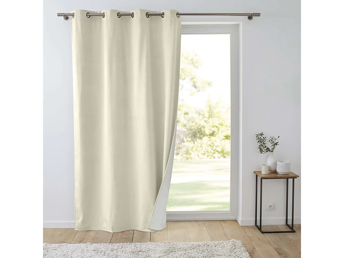 Rideau Isolant Velours "Polarchic" 140x260cm Naturel