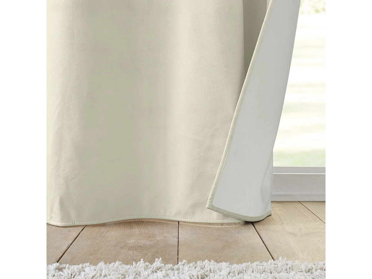 Rideau Isolant Velours "Polarchic" 140x260cm Naturel