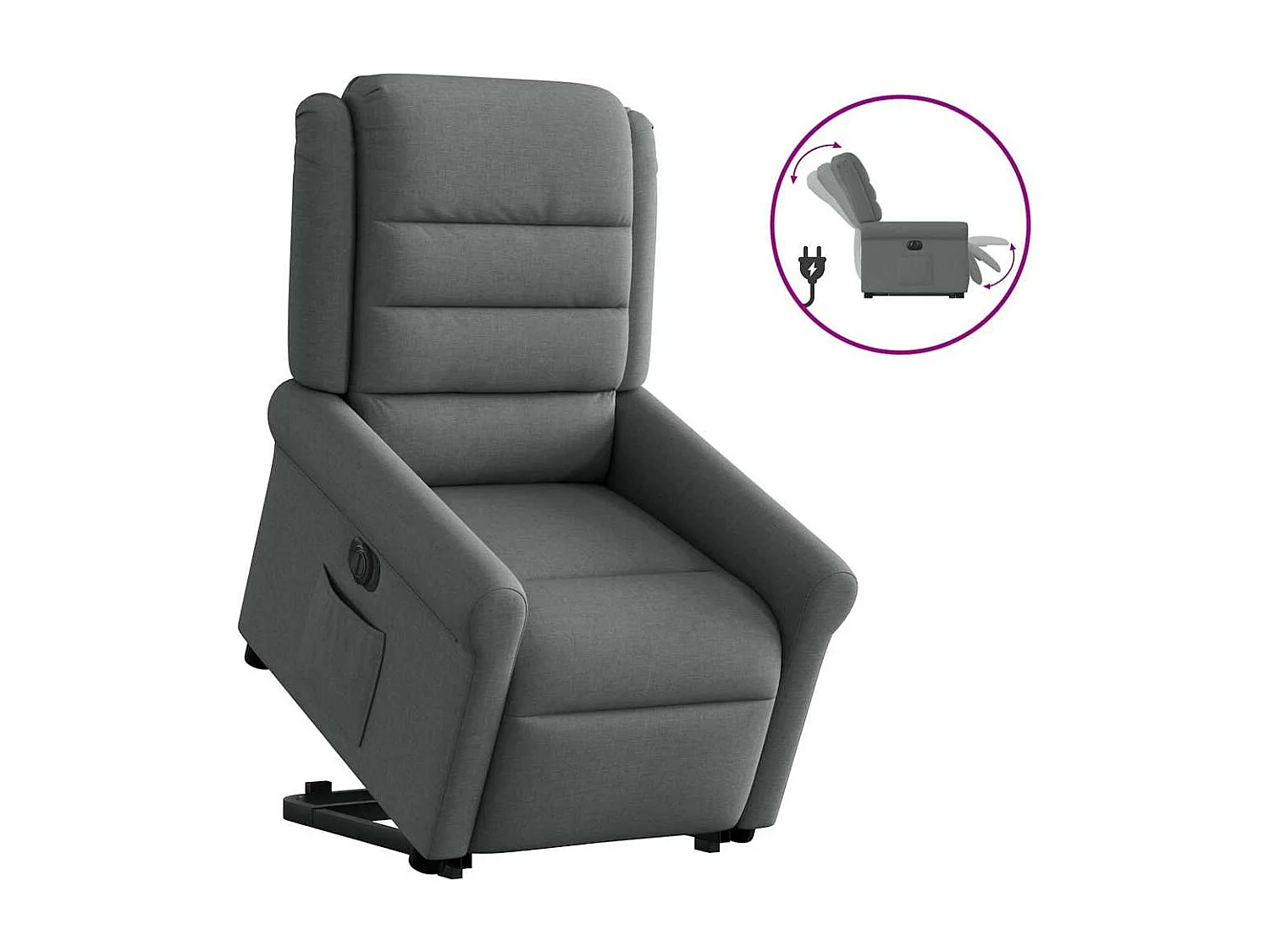 Fauteuil inclinable électrique-Chaise de relax-Fauteuil TV gris foncé tissu SHL1010