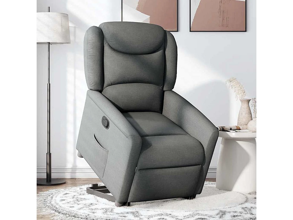 Fauteuil inclinable-Chaise de relax-Fauteuil TV Gris foncé Tissu SHL2724