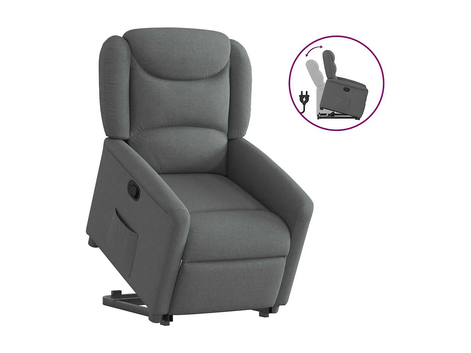 Fauteuil inclinable-Chaise de relax-Fauteuil TV Gris foncé Tissu SHL2724
