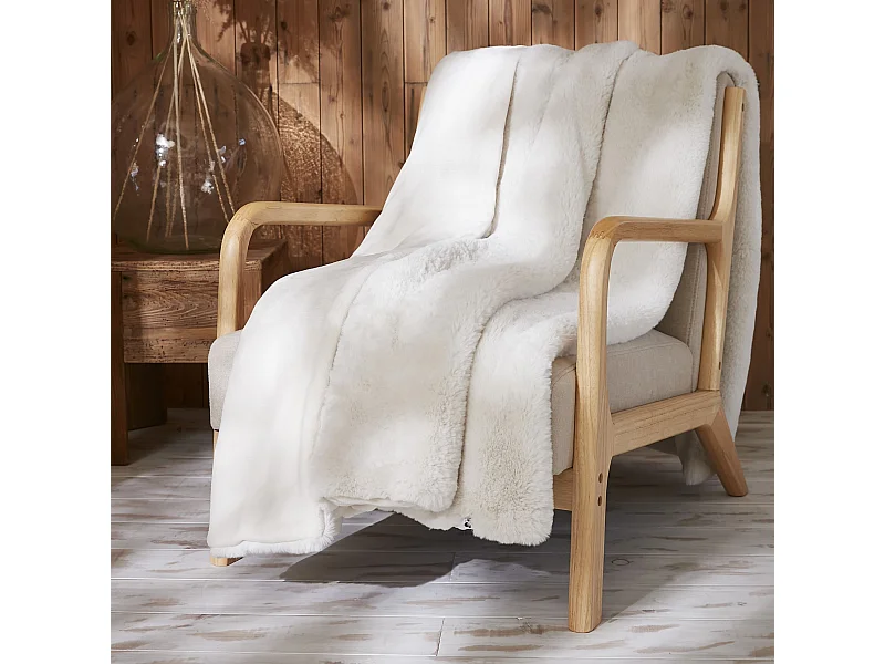 Plaid fourrure chaud blanc 140x200 Odin