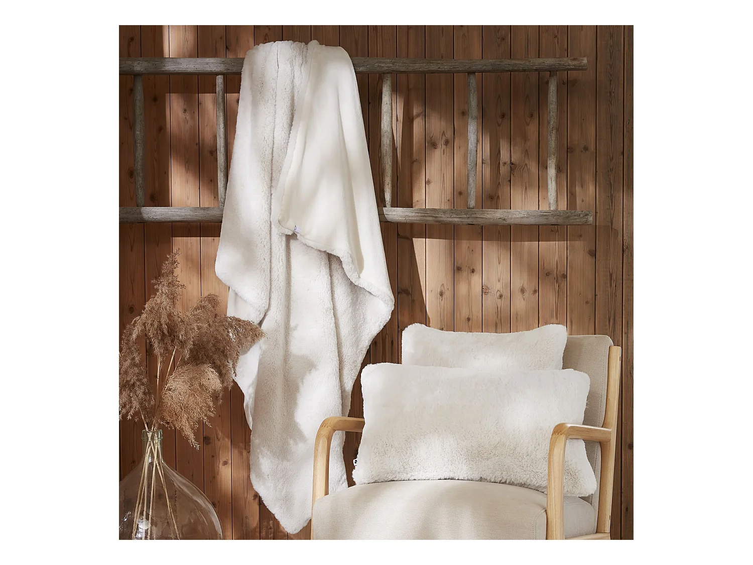 Plaid fourrure chaud blanc 140x200 Odin