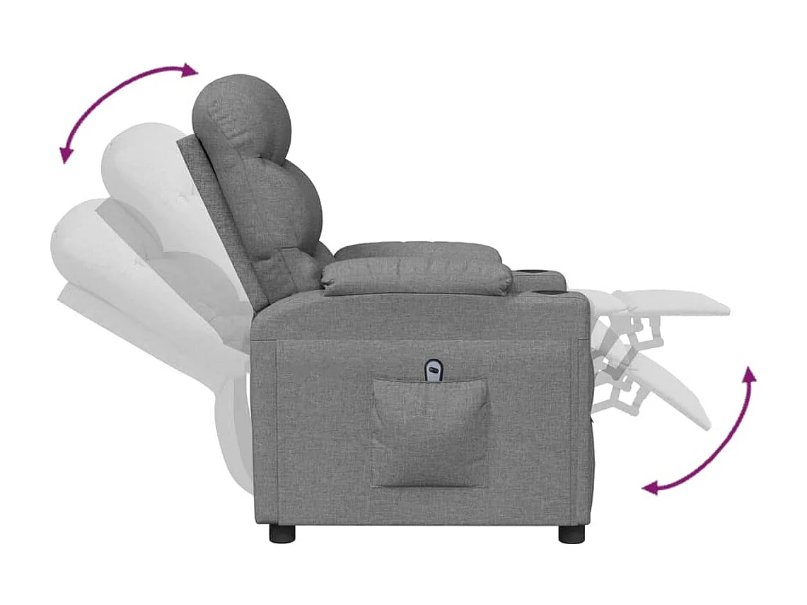 Sillón de relax | Silla | Sillón reclinable eléctrico tela gris claro SHL7625