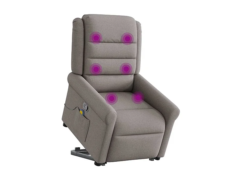 Sillón de relax | Sillón reclinable de masaje elevable tela gris taupé SHL6055