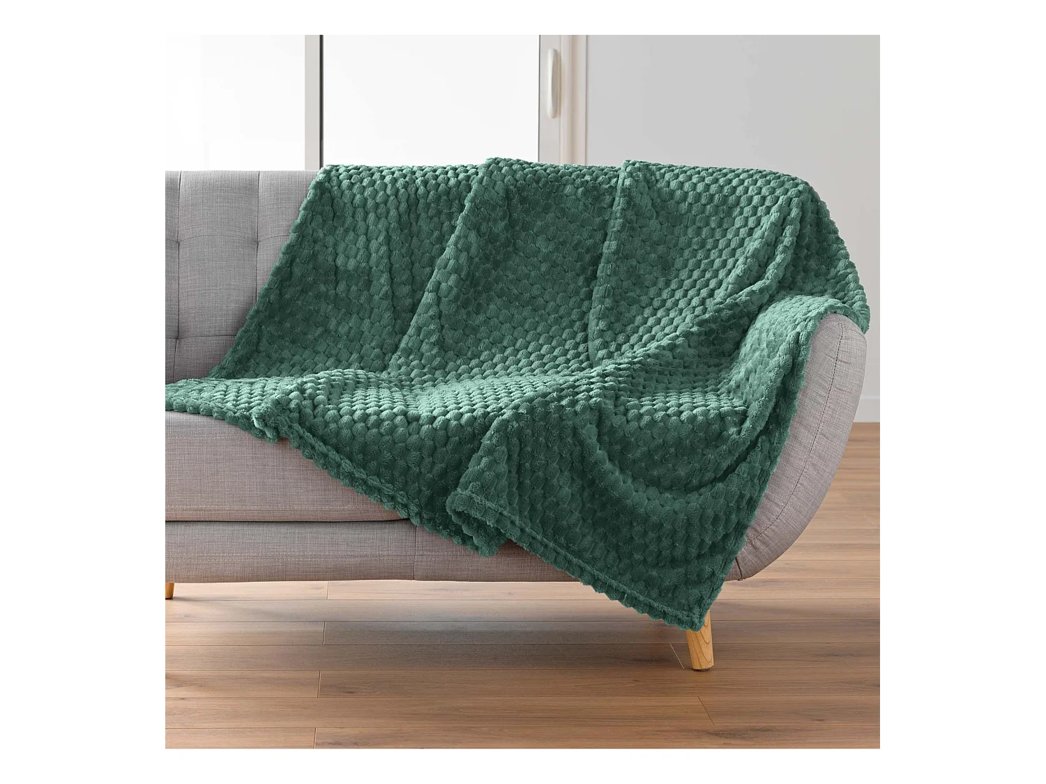 Plaid polaire cocooning 125x150 cèdre Mini Frosty