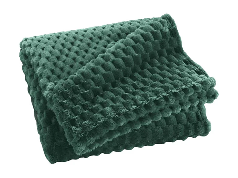 Plaid Flanelle en Relief "Mini Frosty" 125x150cm Vert Cèdre