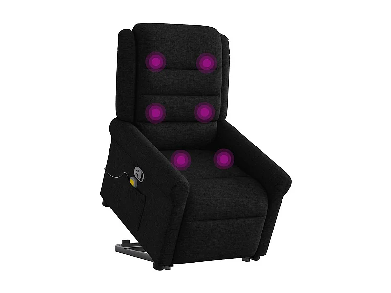 Sillón de relax | Sillón reclinable de masaje elevable tela negro SHL7707