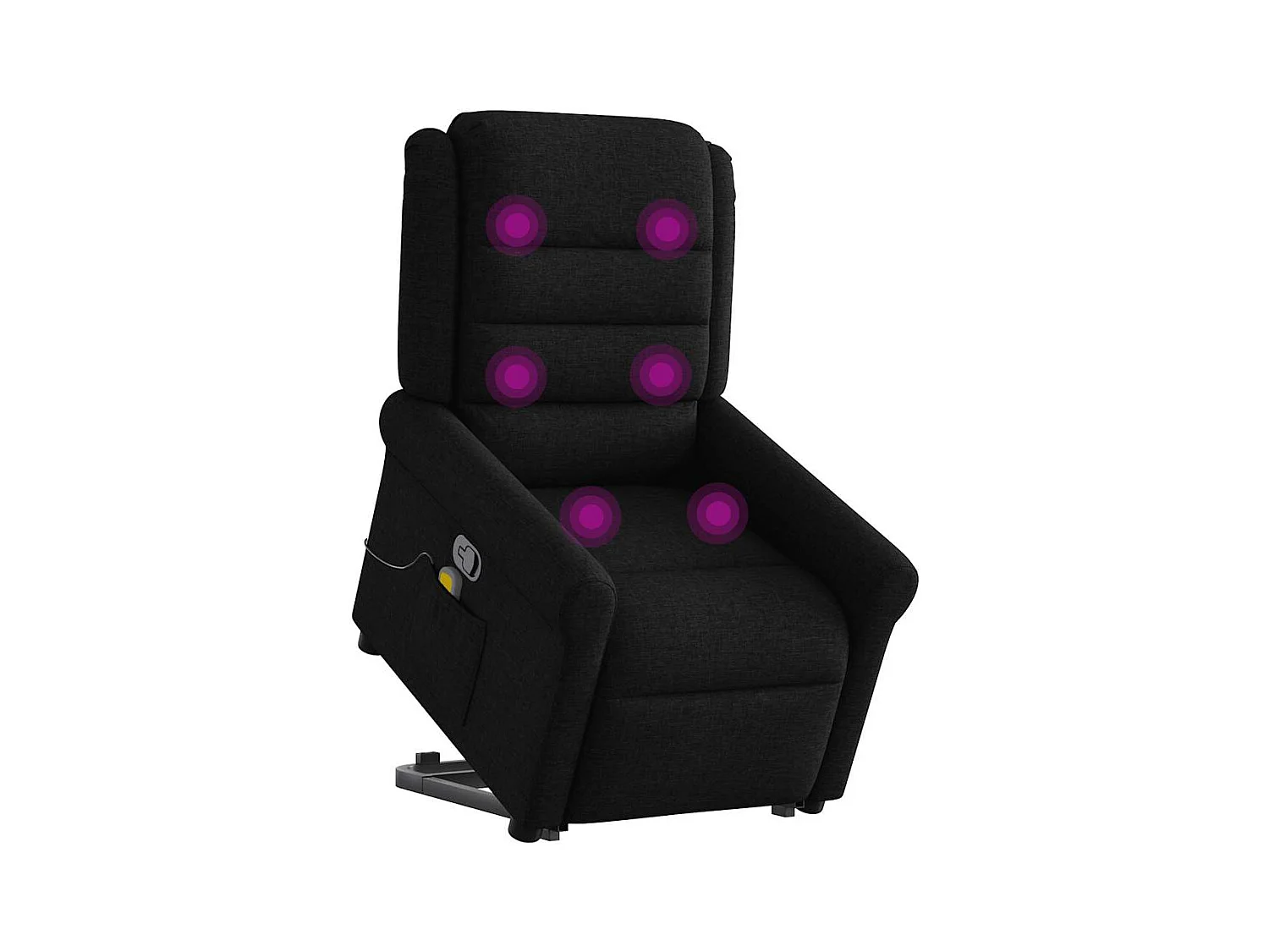 Fauteuil inclinable-Chaise de relax-Fauteuil de Massage Noir Tissu SHL5403