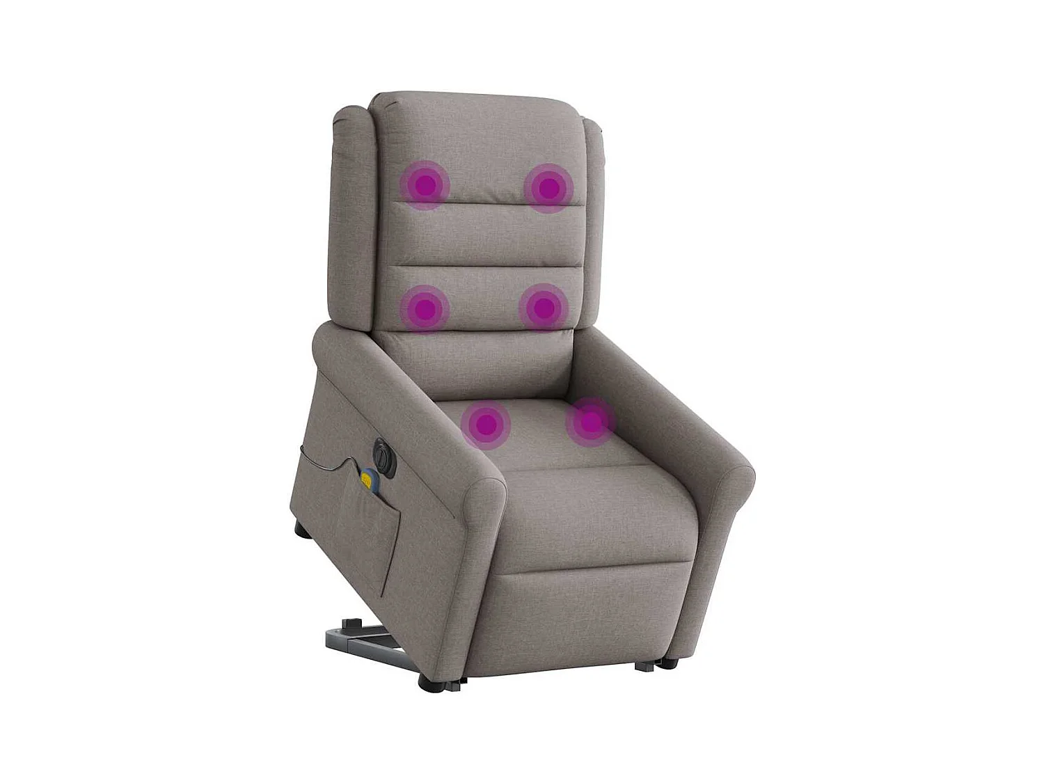 Fauteuil inclinable électrique-Chaise de relax-Fauteuil de Massage Taupe Tissu SHL923