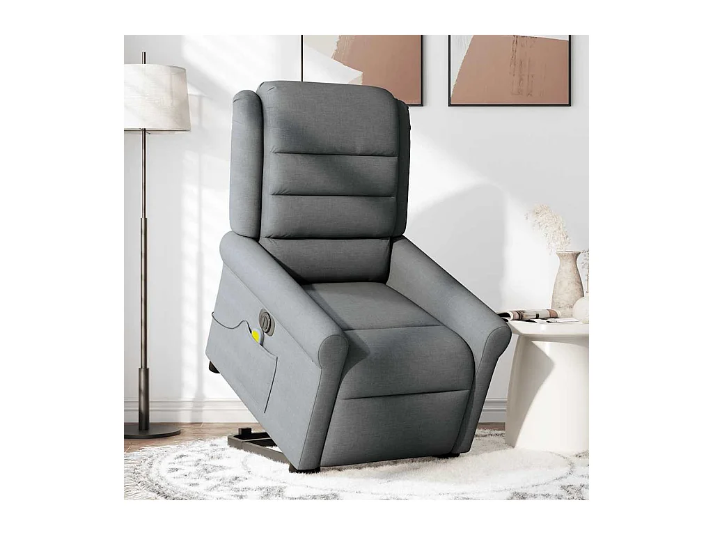 Sillón de salón | Silla | Sillón de masaje eléctrico reclinable elevable tela gris oscuro SHL8829