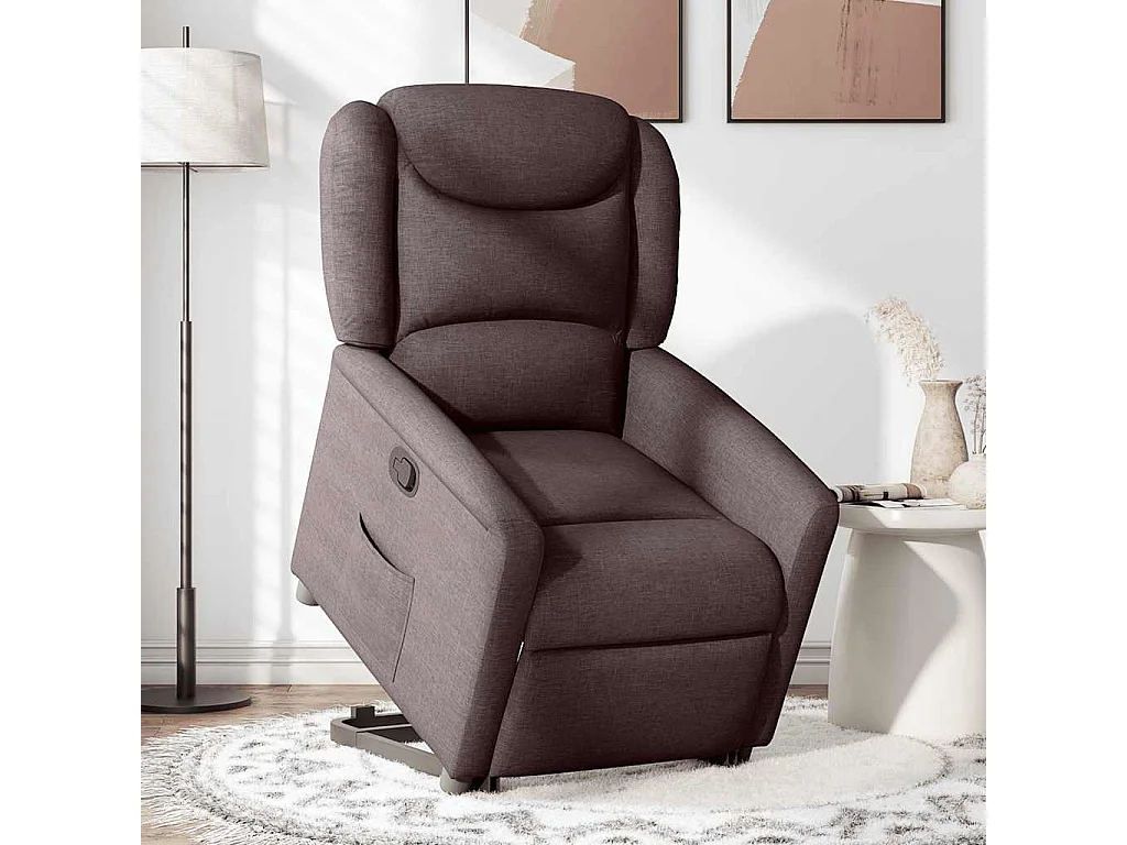 Sillón de relax | Silla | Sillón reclinable elevable tela marrón oscuro SHL5001
