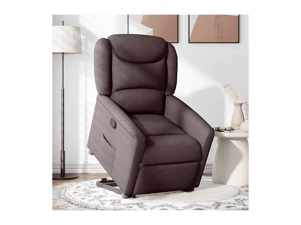Fauteuil inclinable-Chaise de relax-Fauteuil TV marron foncé tissu SHL4448