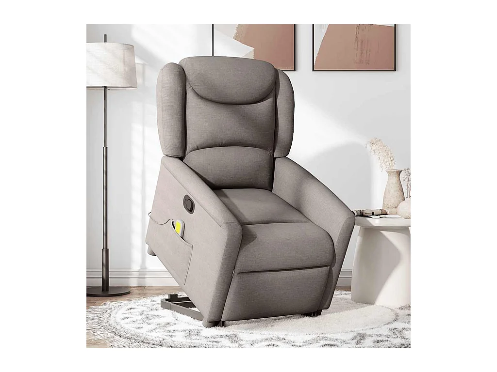 Fauteuil inclinable-Chaise de relax-Fauteuil de Massage Taupe Tissu SHL2769