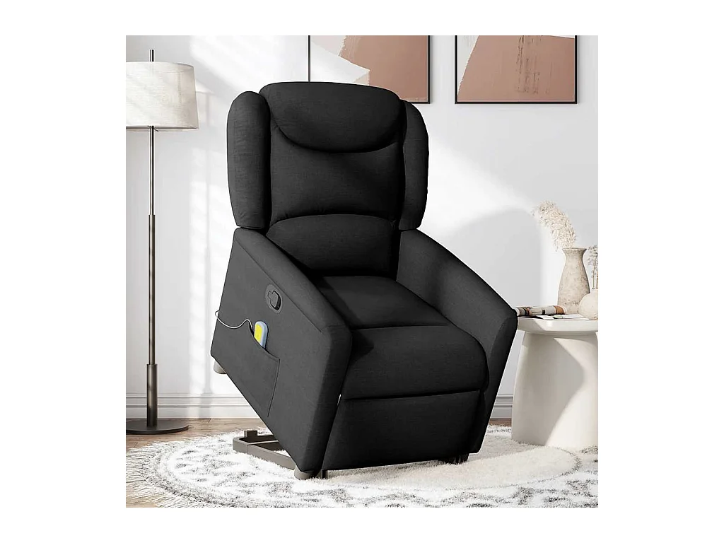 Fauteuil inclinable-Chaise de relax-Fauteuil de Massage Noir Tissu SHL1670