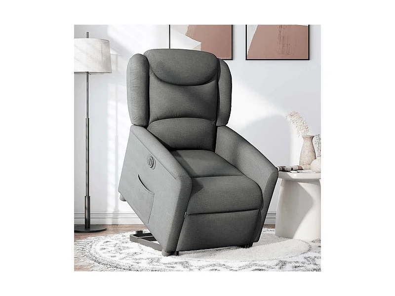 Silla de relax | Sillón eléctrico reclinable elevable de tela gris oscuro SHL2874