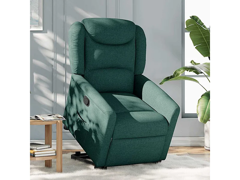 Sillón de relax | Silla | Sillón reclinable elevable tela verde oscuro SHL7857