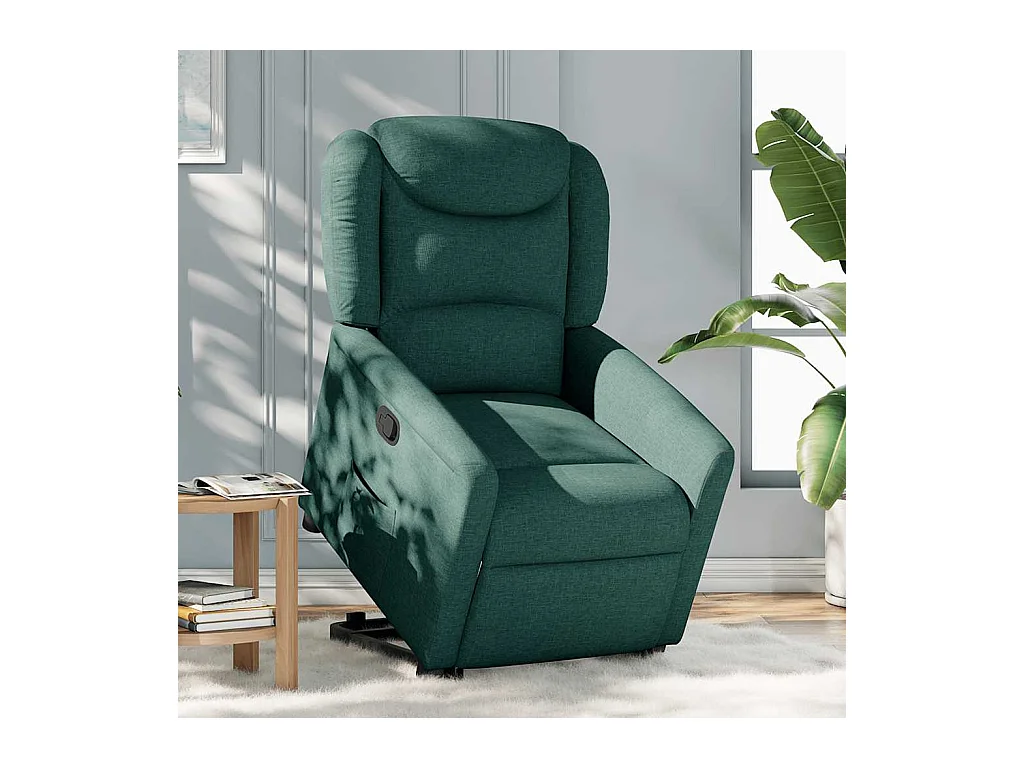 Fauteuil inclinable-Chaise de relax-Fauteuil TV vert foncé tissu SHL4407