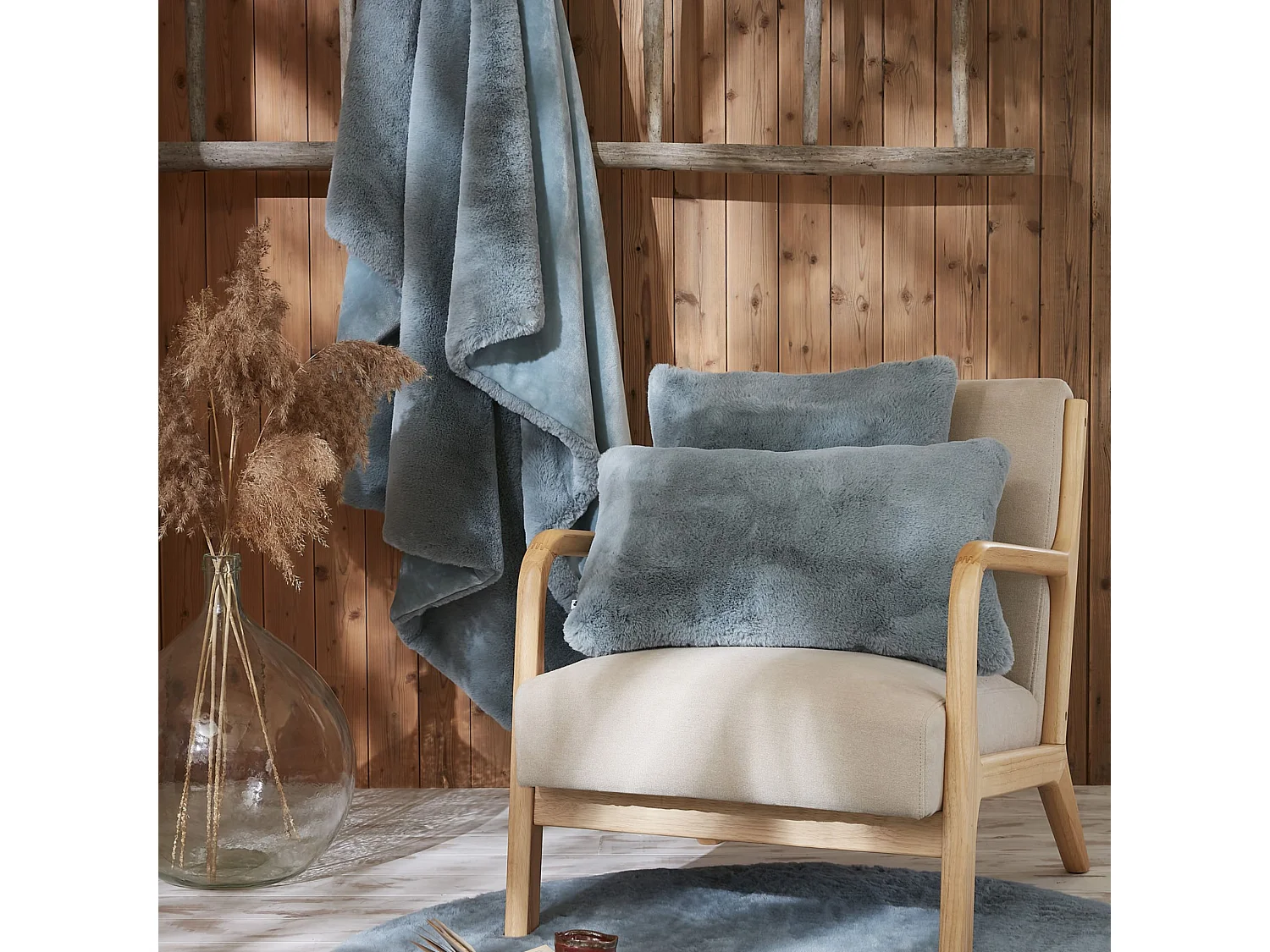 Plaid fourrure chaud bleu 140x200 Odin