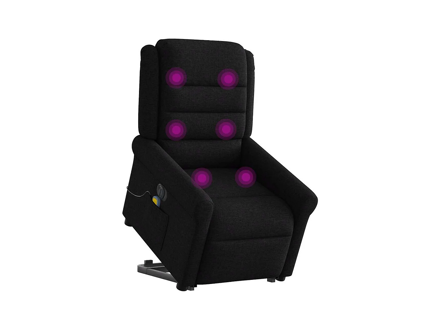Fauteuil inclinable électrique-Chaise de relax-Fauteuil de Massage Noir Tissu SHL915