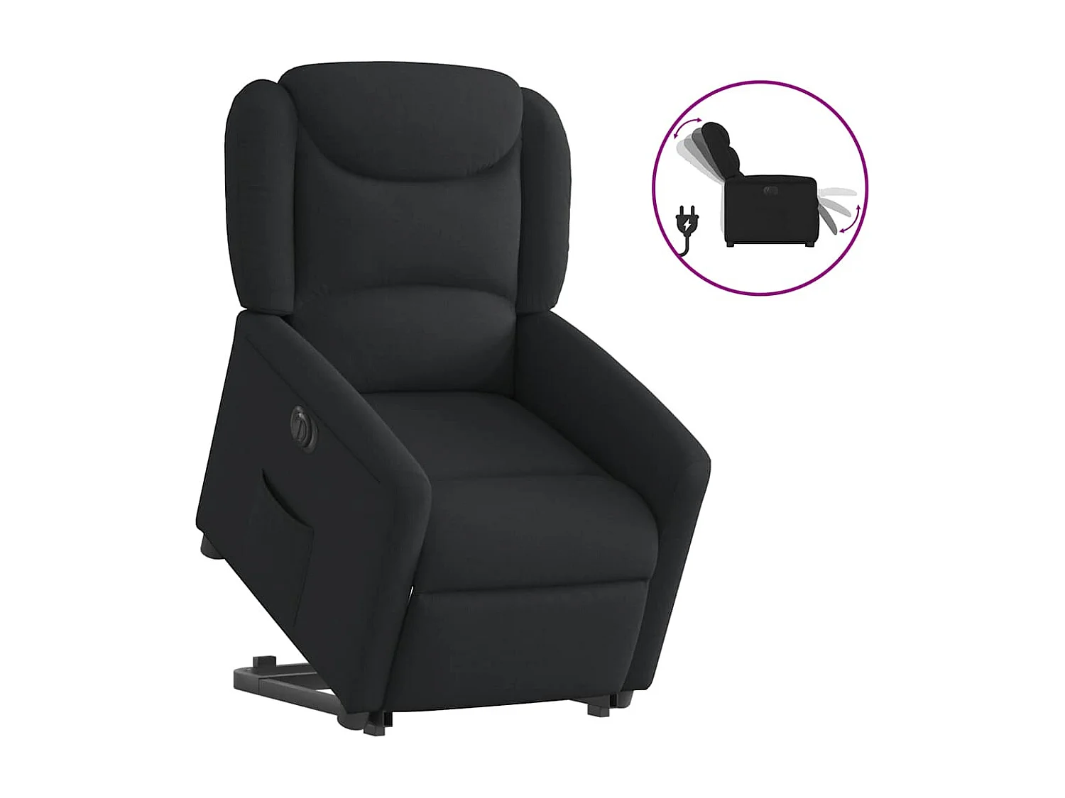 Fauteuil inclinable électrique-Chaise de relax-Fauteuil TV noir tissu SHL2938