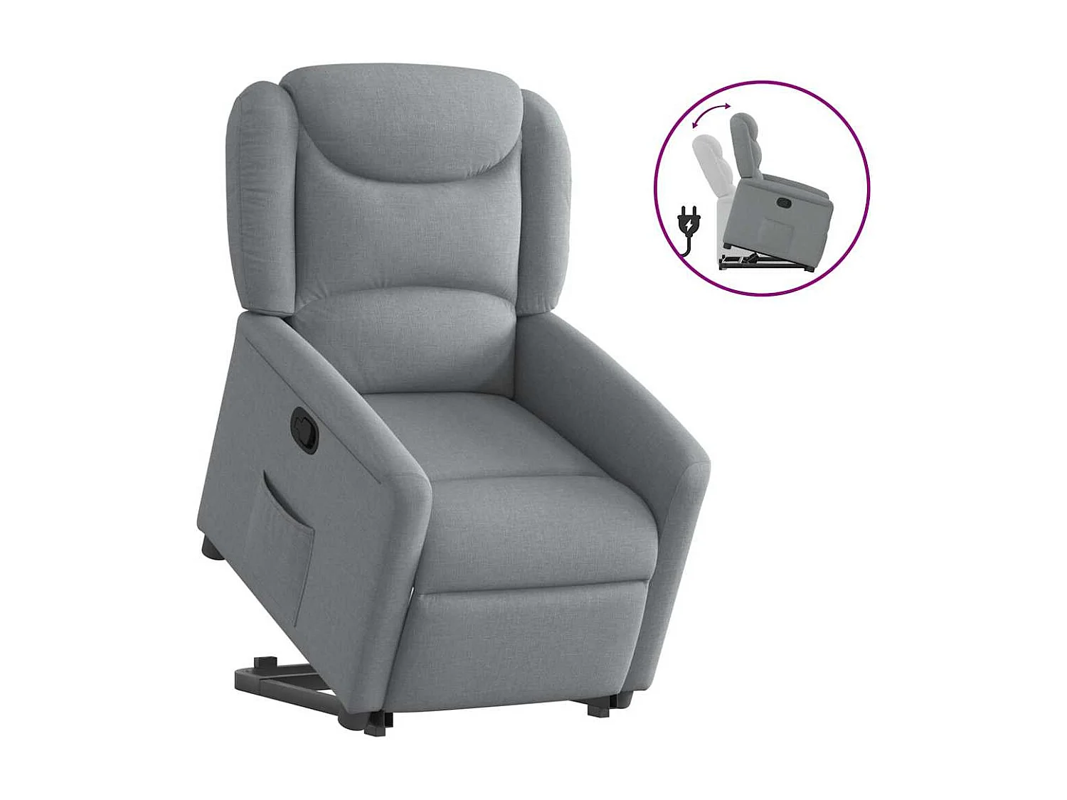 Fauteuil inclinable-Chaise de relax-Fauteuil TV Gris clair Tissu SHL2817
