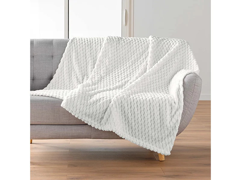 Plaid polaire cocooning 125x150 naturel Mini Frosty