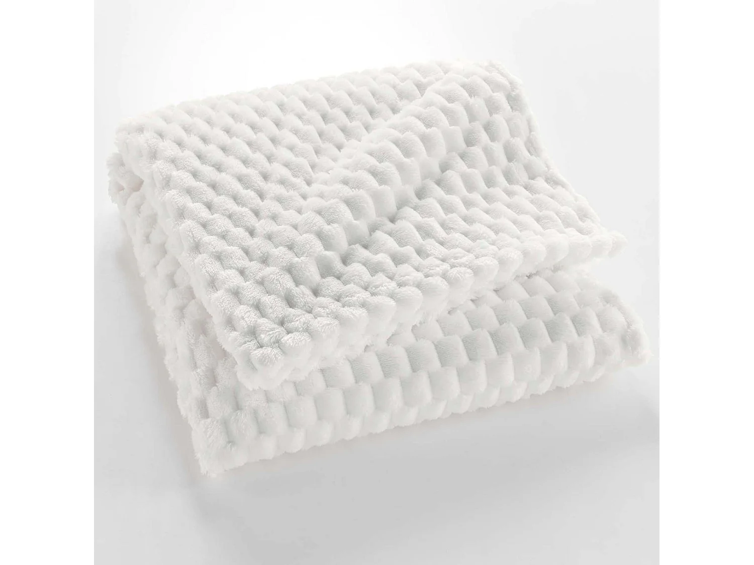 Plaid polaire cocooning 125x150 naturel Mini Frosty