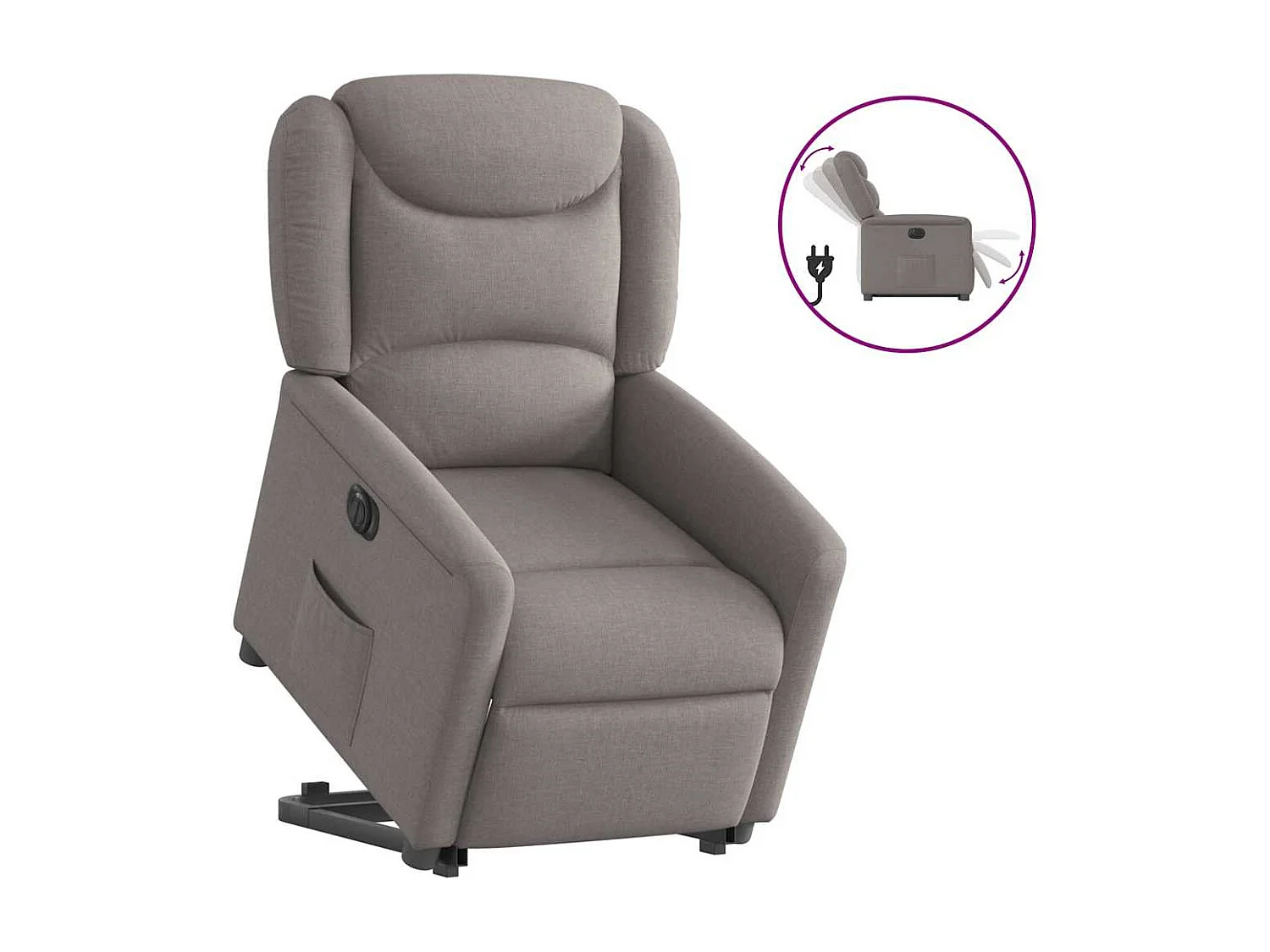 Fauteuil inclinable électrique-Chaise de relax-Fauteuil TV taupe tissu SHL2677