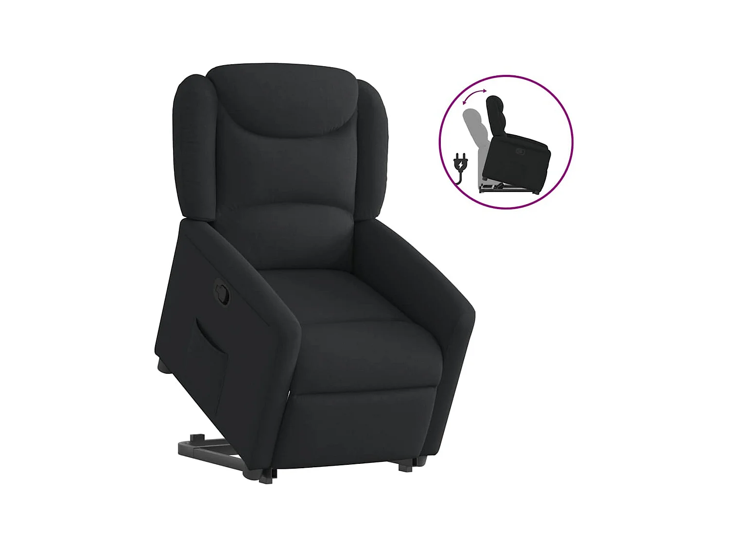 Sillón de relax | Silla | Sillón reclinable elevable tela negro SHL4175
