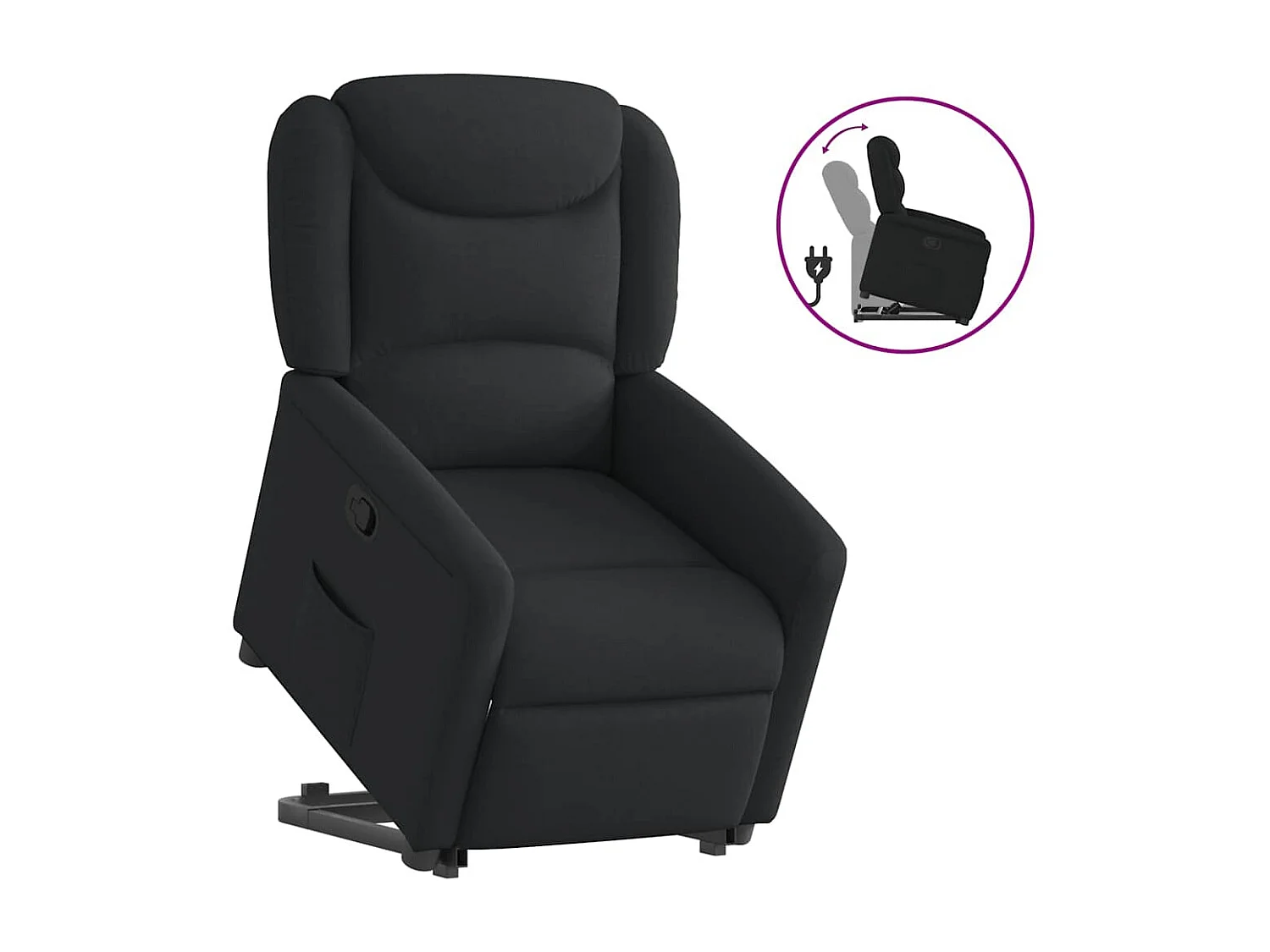 Fauteuil inclinable-Chaise de relax-Fauteuil TV noir tissu SHL1566
