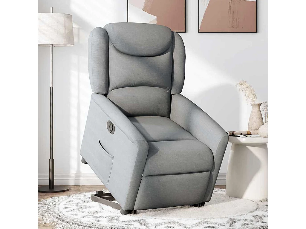 Fauteuil inclinable électrique-Chaise de relax-Fauteuil TV gris clair tissu SHL1298