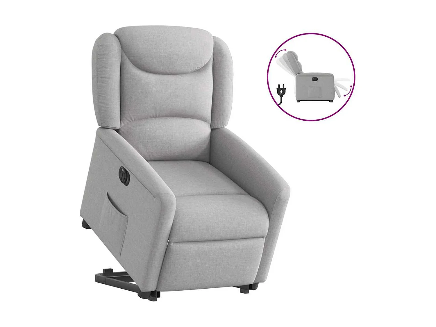 Fauteuil inclinable électrique-Chaise de relax-Fauteuil TV gris nuage tissu SHL2641
