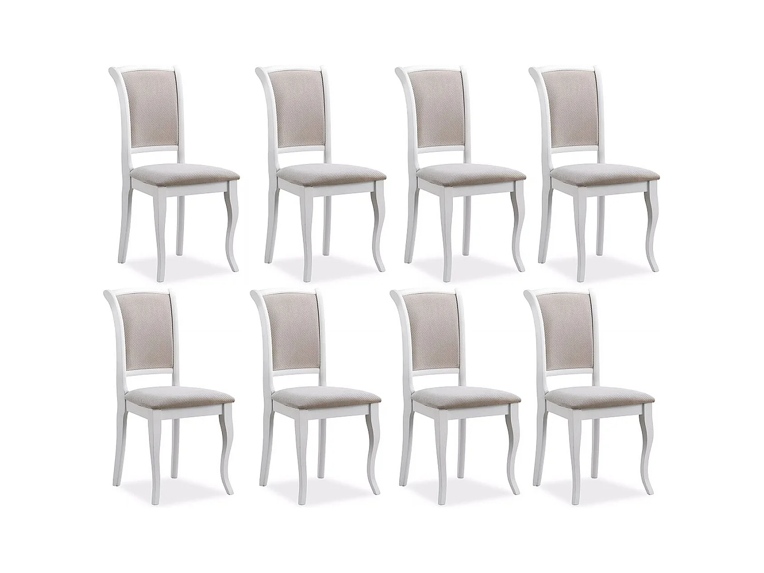 ESSZIMMERSTÜHLE Olivia 8-teilig Weiß / Beige