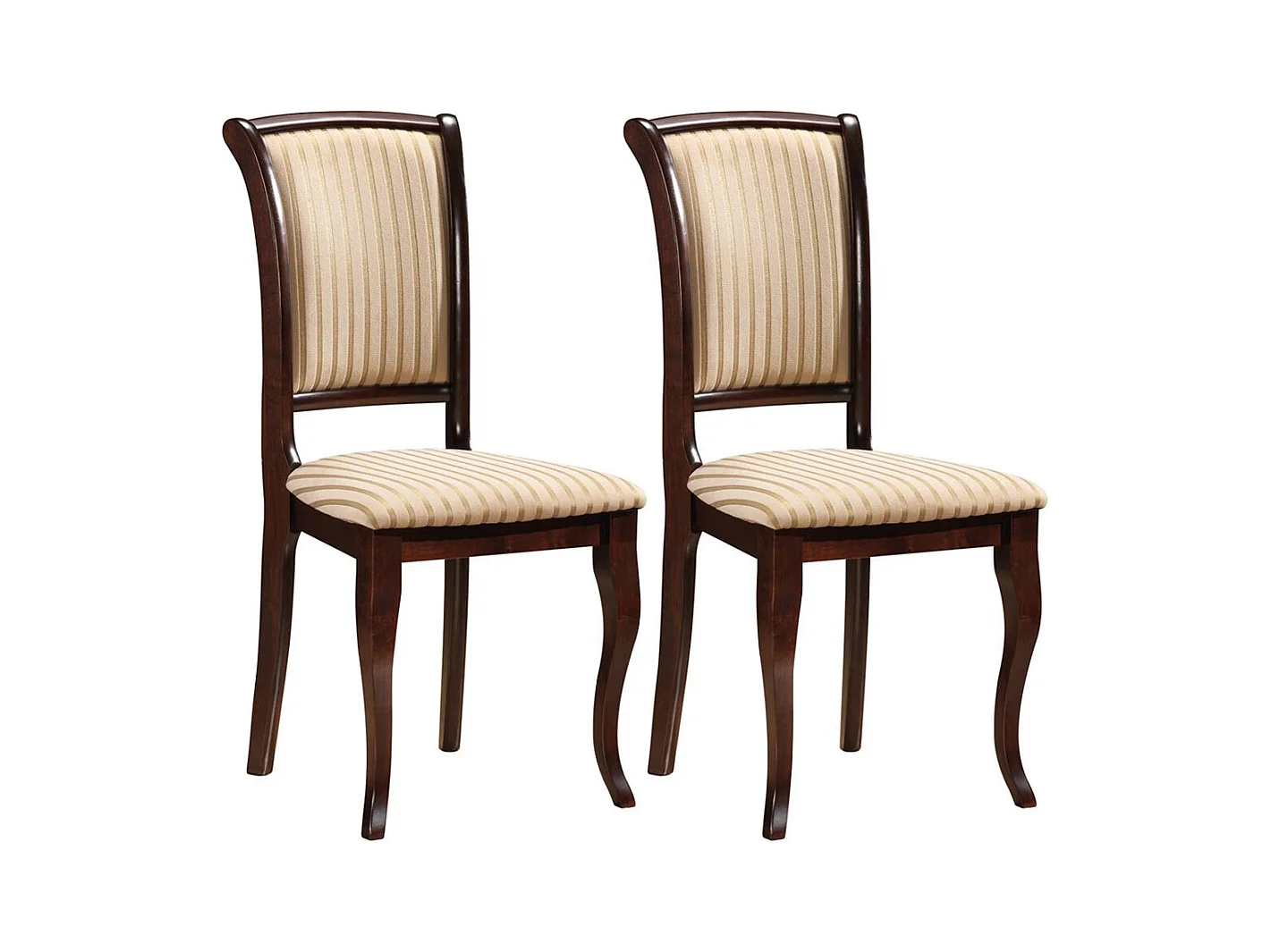 ESSZIMMERSTÜHLE Olivia 2-teilig Nussbaum dunkel / Beige