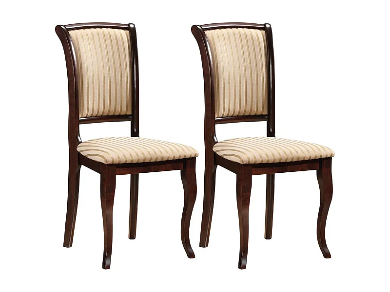 ESSZIMMERSTÜHLE Olivia 2-teilig Nussbaum dunkel / Beige