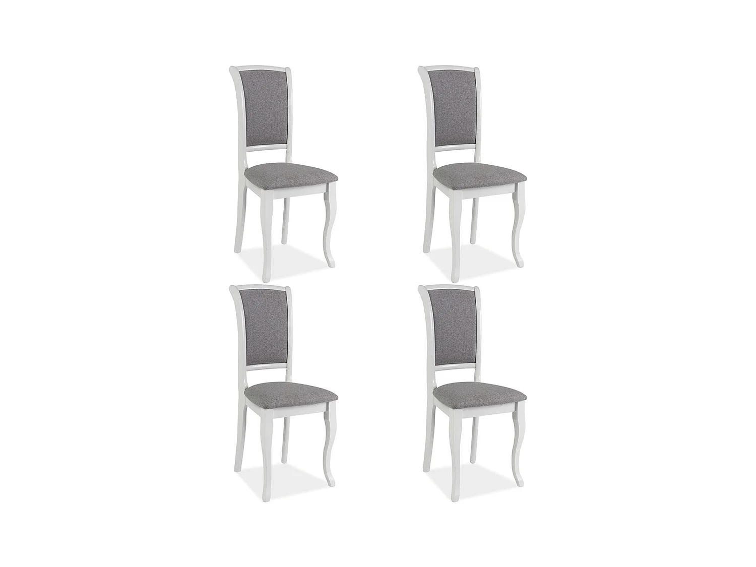 ESSZIMMERSTÜHLE Olivia 4-teilig Weiß / Grau